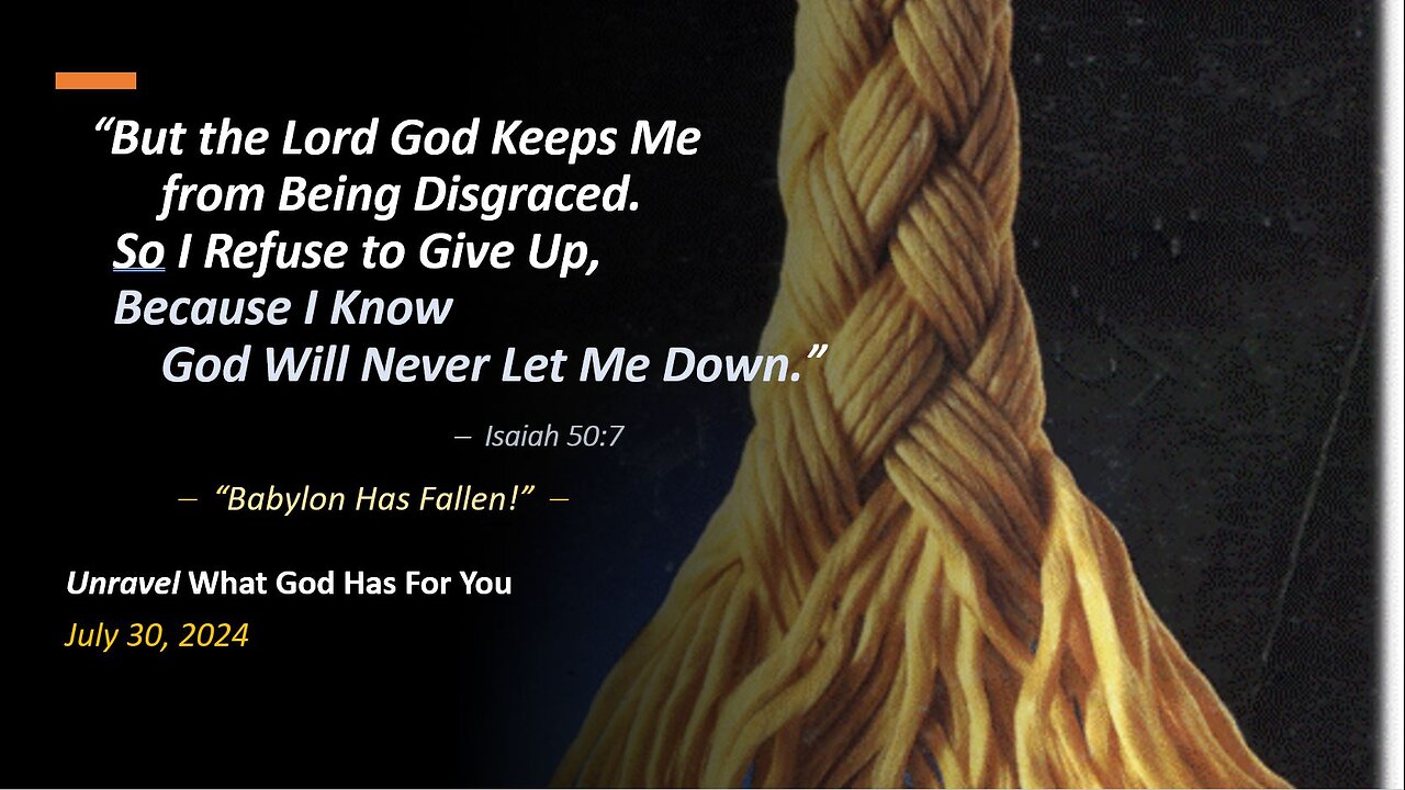 Because I Know God Will Never Let Me Down (Jul 30, 2024)