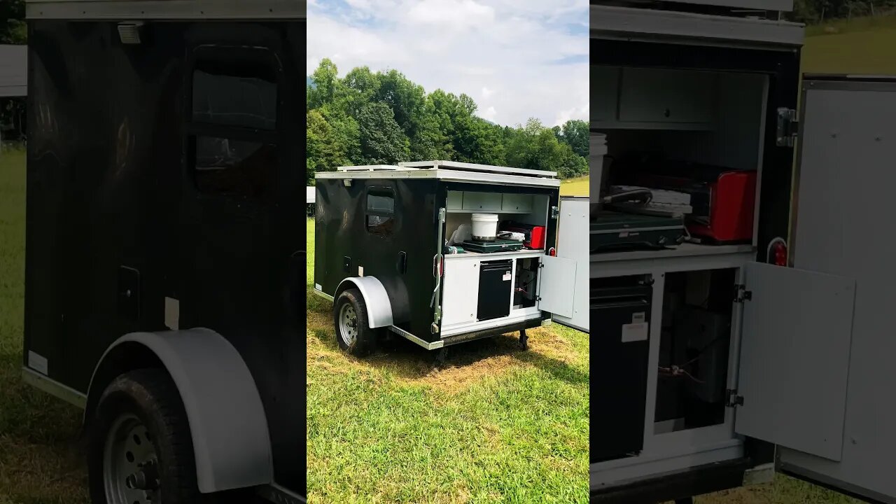 DIY off the grid tiny camper. #prepper #offthegrid #cargotrailerconversion #prepping