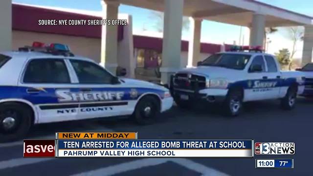 Teen arrested for alleged bomb threat at Pahrump Valley High School