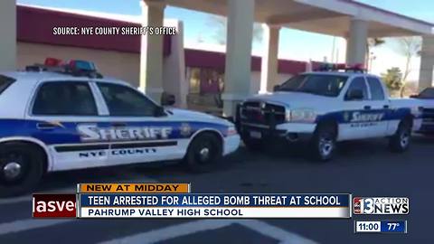 Teen arrested for alleged bomb threat at Pahrump Valley High School