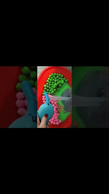 making slime with funny ballons