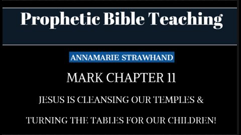 Bible Teaching - Mark 11 - Jesus Is Cleansing Our Temples and Turning The Tables For Our Children!