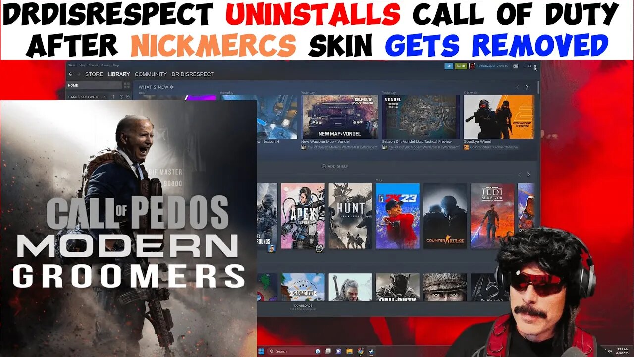 DRDISRESPECT uninstalls CALL OF DUTY after NICKMERCS skin gets removed