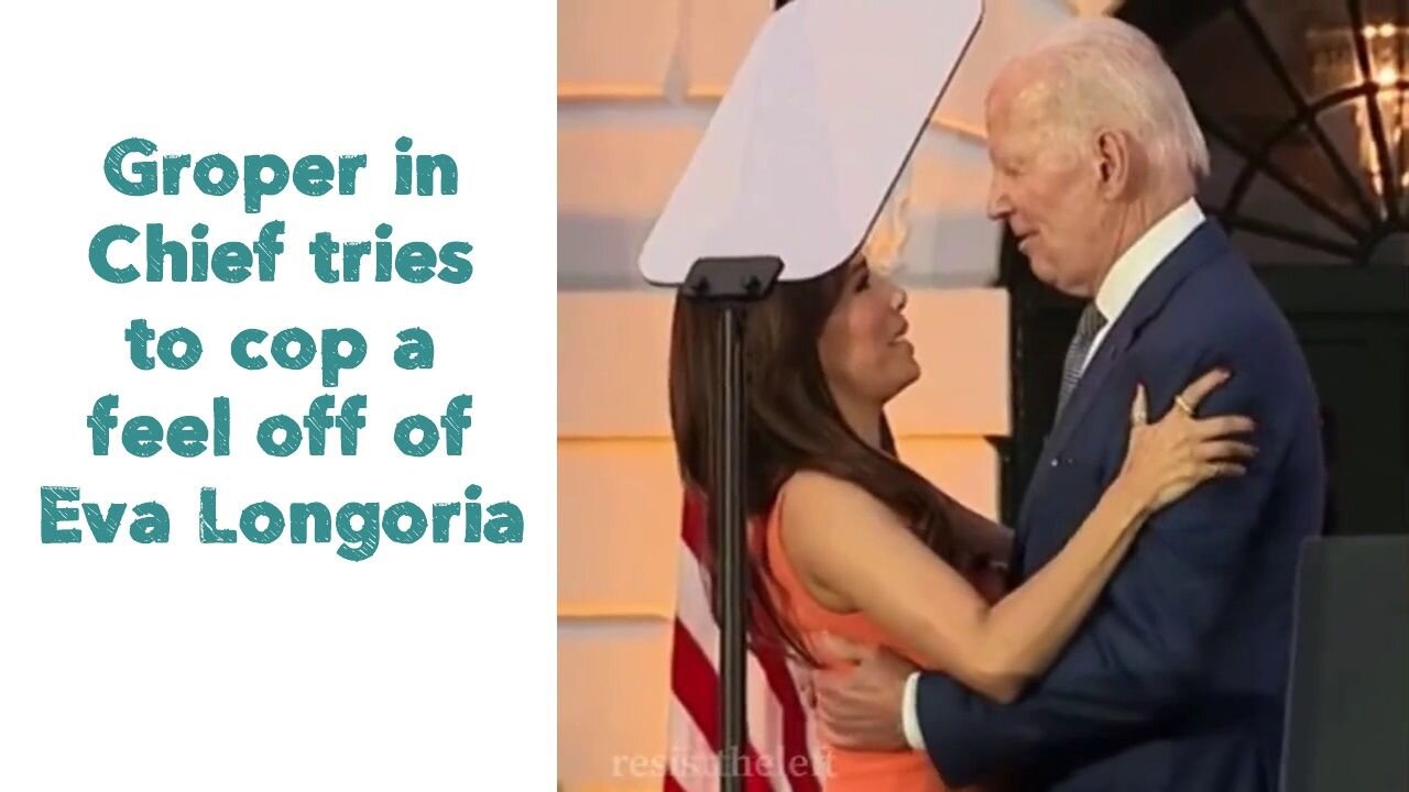 Groper in Chief tries to cop a feel off of Eva Longoria