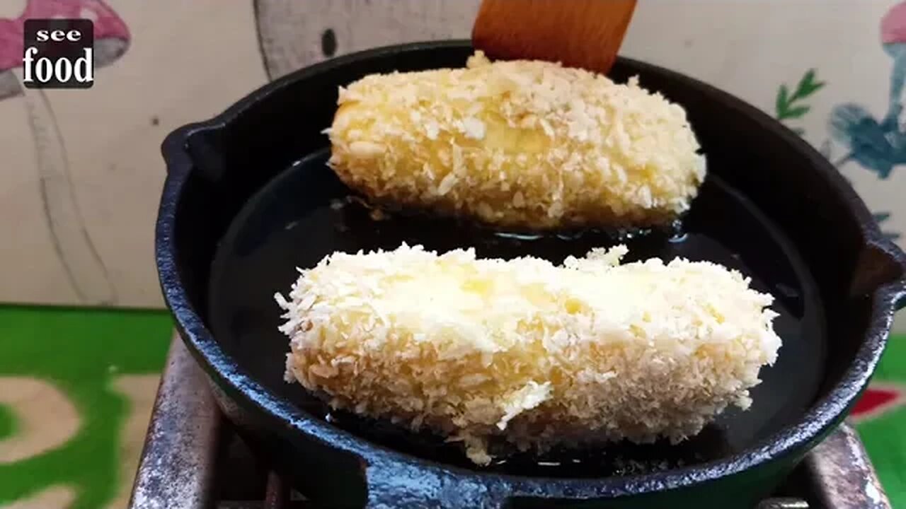 午後甜點 煎芭蕉 Afternoon Dessert Fried Bananas #food #banana