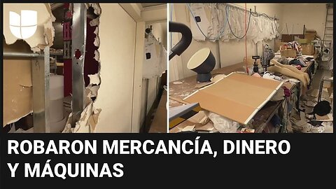 Rompieron las paredes a martillazos: ladrones roban ropa, dinero y máquinas de varias tiendas en Los