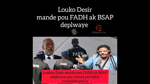 Louko Desir mande pou FADH ak BSAP deplwaye pou rezoud pwoblèm ensekirite peyi a