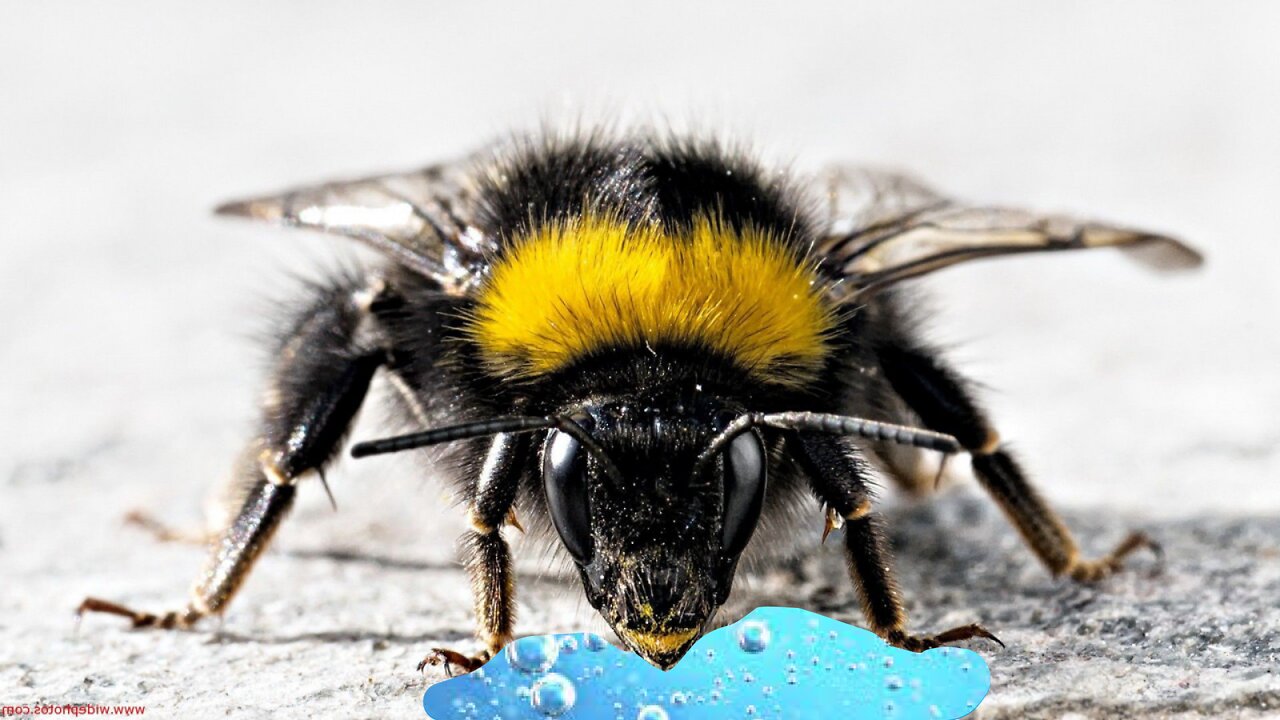 Have you seen how a bumblebee drinks water?