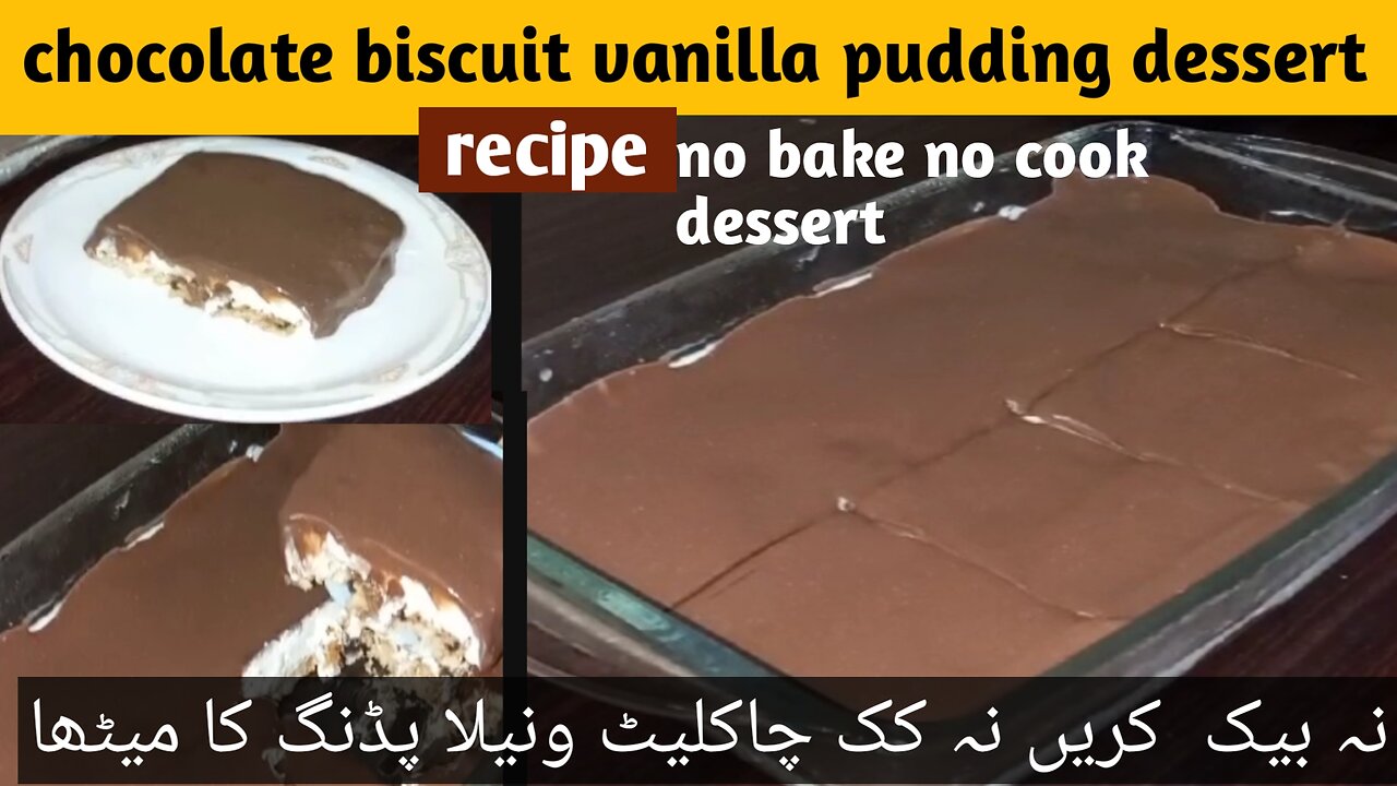 Chocolate vanilla biscuits pudding dessert