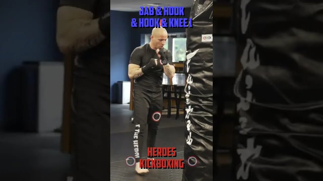 Heroes Training Center | Kickboxing & MMA "How To Double Up" Jab & Hook & Hook & Knee 1 | #Shorts