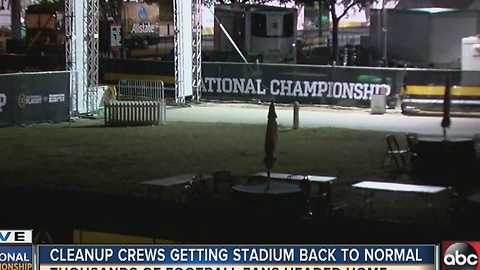 Cleanup crews getting stadium back to normal after National Championship