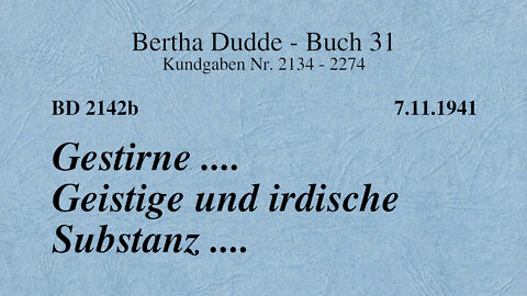 BD 2142B GESTIRNE .... GEISTIGE UND IRDISCHE SUBSTANZ ....