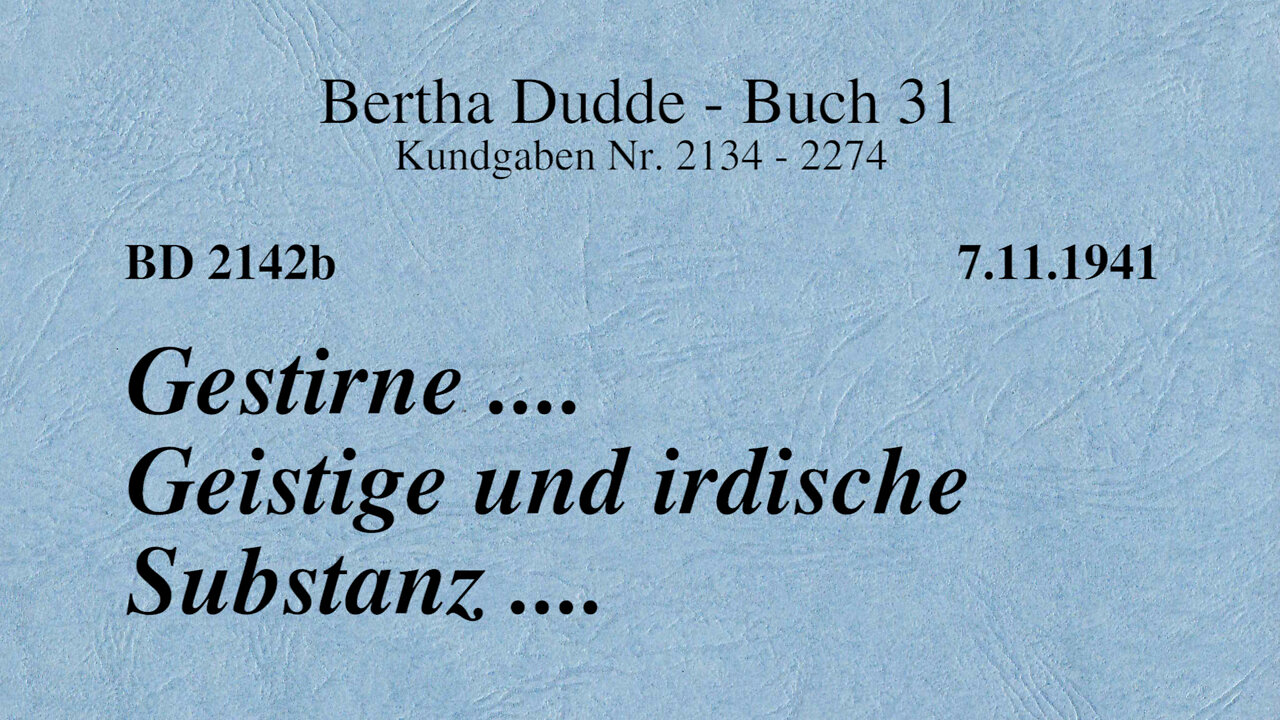 BD 2142B GESTIRNE .... GEISTIGE UND IRDISCHE SUBSTANZ ....