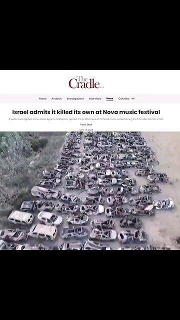 7th of Oct Nova rave massacre they admitted to killing there own people in Israel.