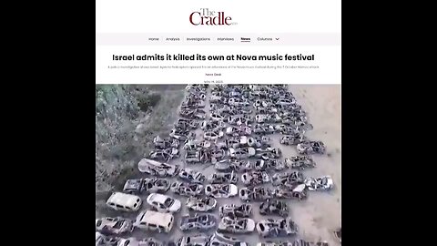 7th of Oct Nova rave massacre they admitted to killing there own people in Israel.