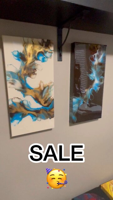🥳 SALE #2 #shorts #supportlocal #uniquegifts #art #dutchpour #abstractart #forsale #gold