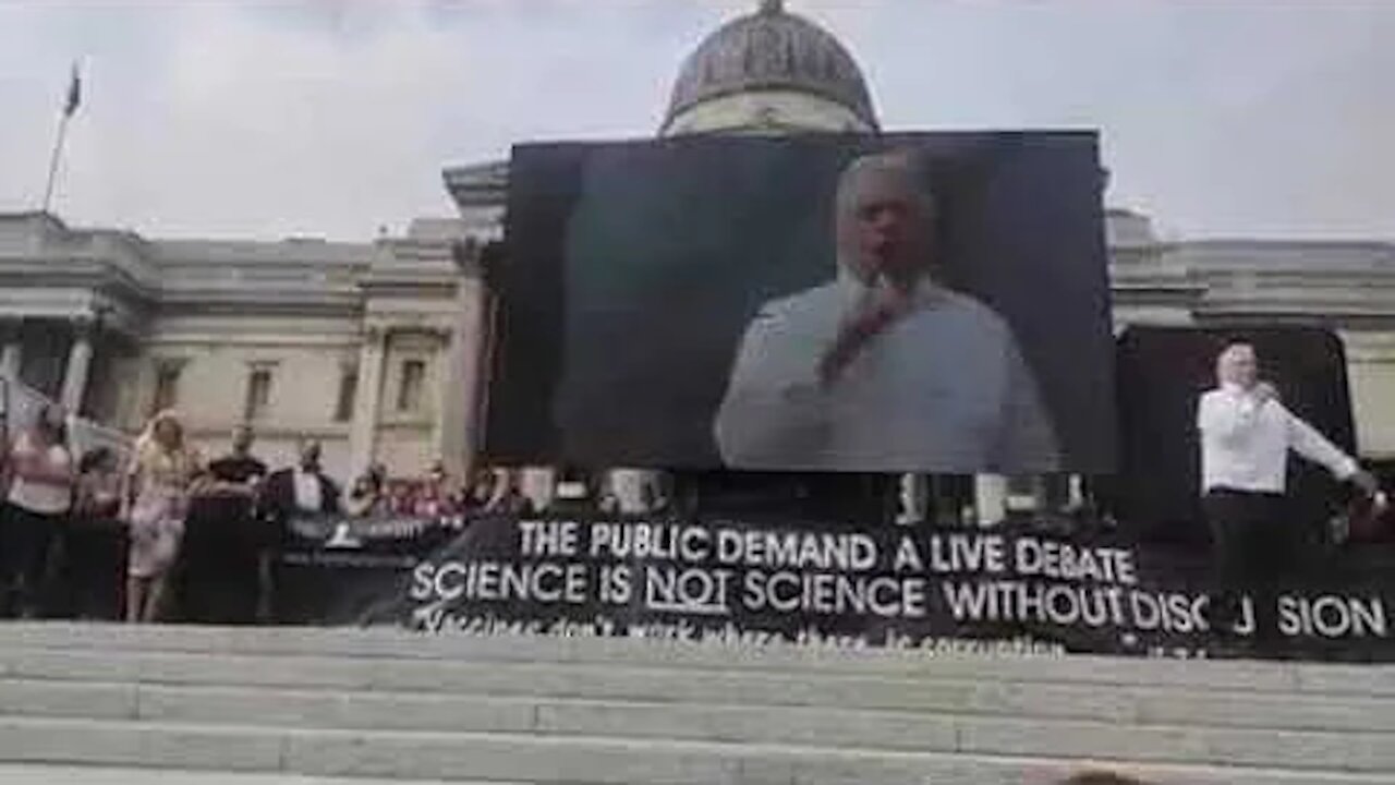 David Icke en Trafalgar Square de Londres 24 de Julio