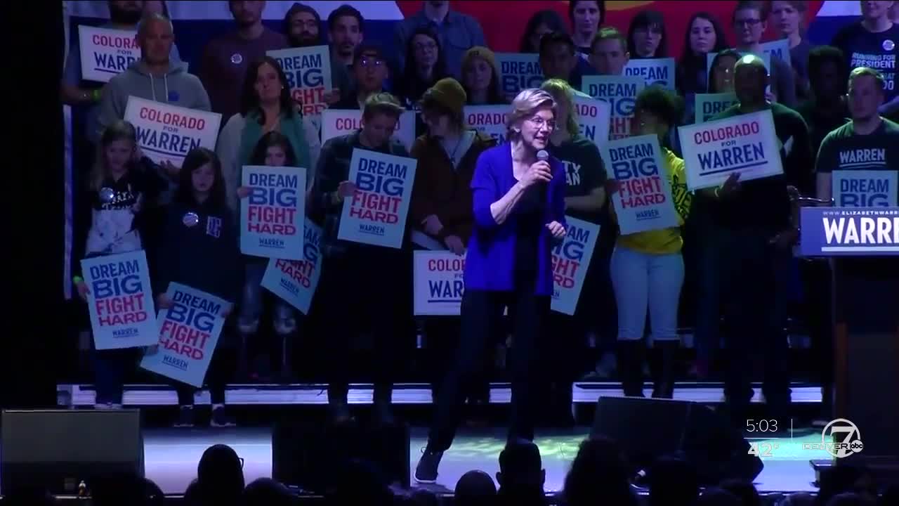 Elizabeth Warren holds rally in Denver ahead of primary