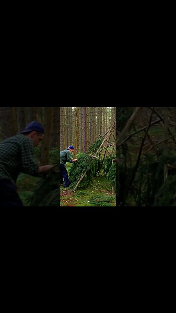 Primitive Technology Survival Shelter Build!