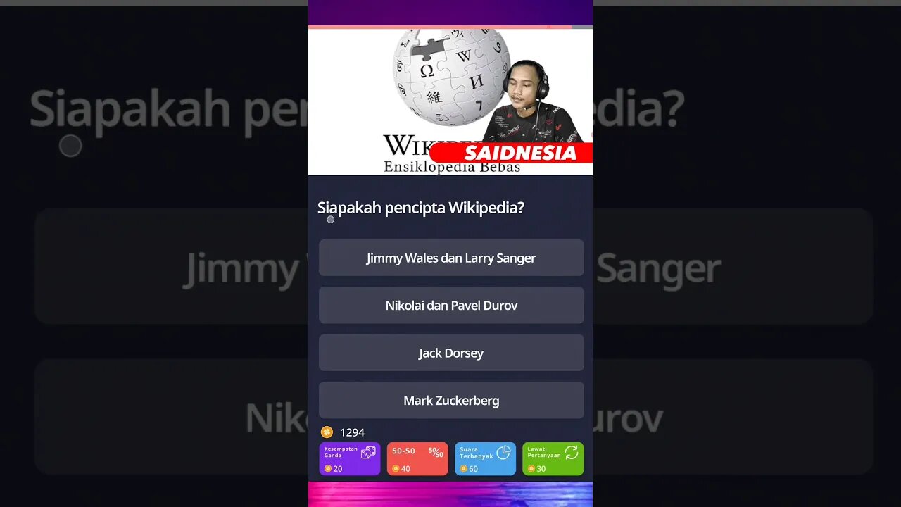 Ini dia orang yg menciptakan Wikipedia | Quizzland level 8 #part13