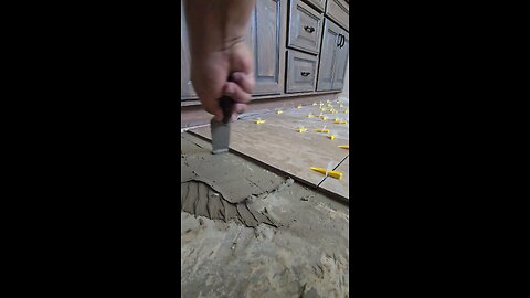 Bathroom large format floor tile installation