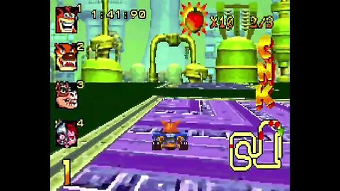 Crash Nitro Kart (GBA) - Assembly Lane CNK Challenge Gameplay