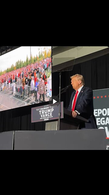 The huge overflow crowd for President Trump in Aurora, Colorado dwarfs the size...
