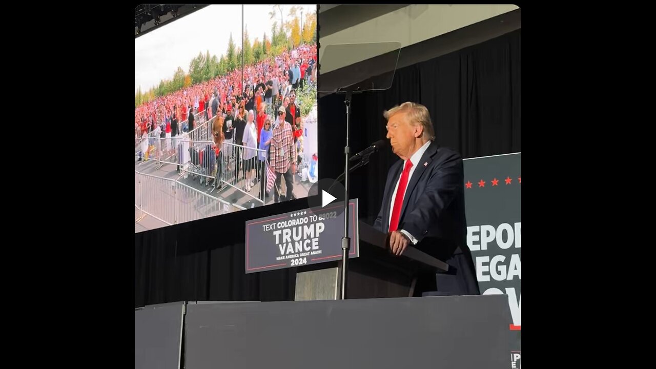 The huge overflow crowd for President Trump in Aurora, Colorado dwarfs the size...