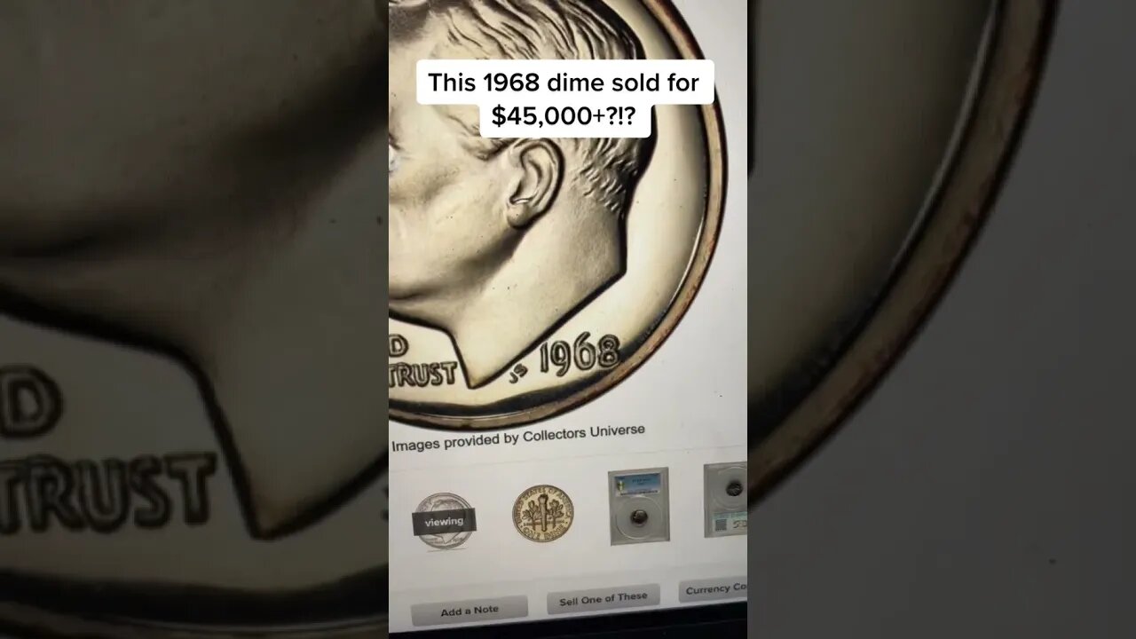 $45,000 1968-S NO S DIME: PROOF ERROR DIME WORTH TONS