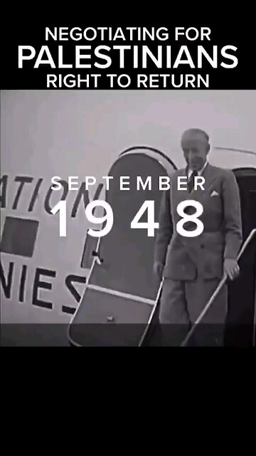 Swedish UN mediator Folke Bernsdotte killed in 1948 by Jewish terrorists revealing Palestine issues.