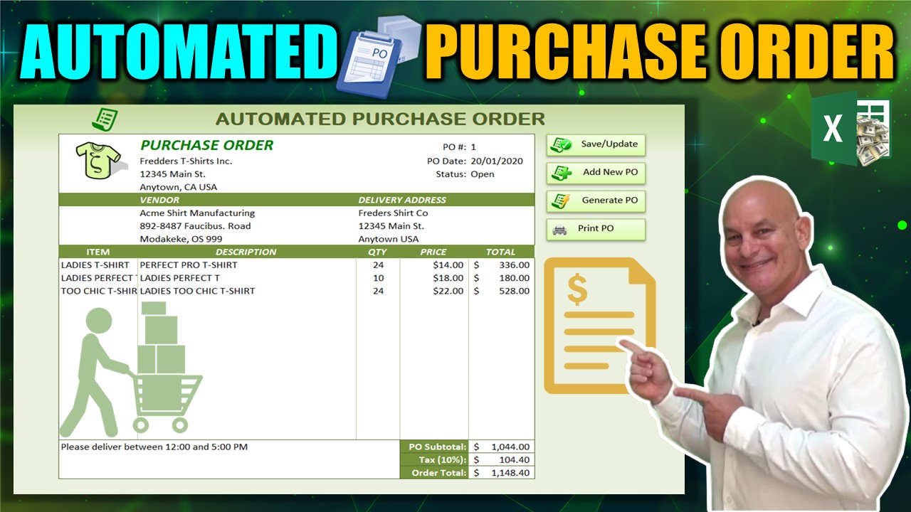 Learn How To Create This Automated Purchase Order Application In Excel While I Build It From Scratch