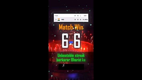 Win India 6-6 matchs world cup