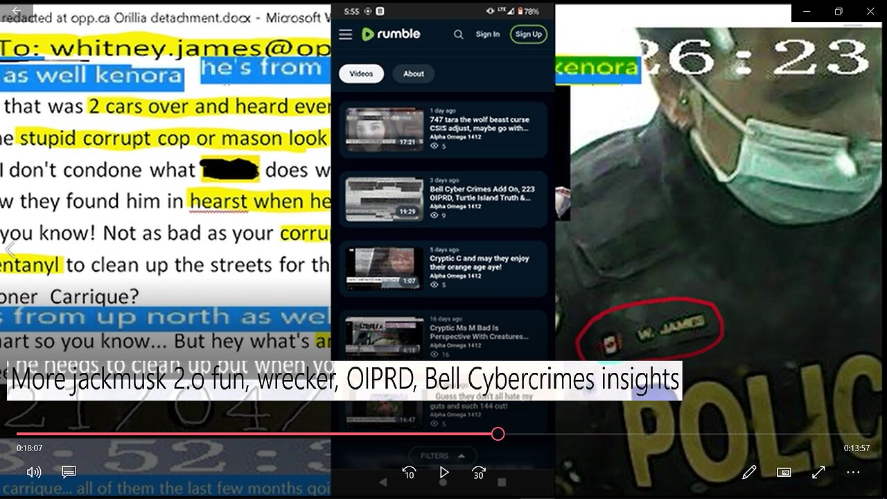 More jackmusk 2.o fun, Wrecker Plea, OIPRD, More Bell Cybercrimes screwing insights!