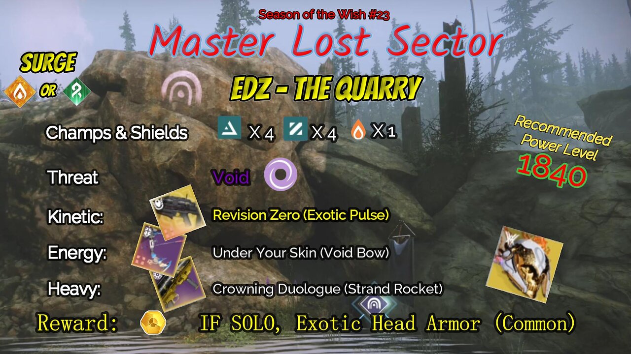 Destiny 2 Master Lost Sector: EDZ - The Quarry on my Solar Titan 12-30-23