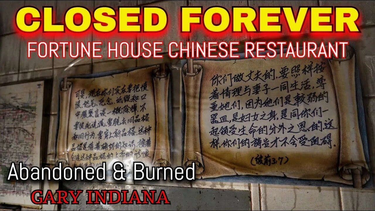 Abandoned & Burned Fortune House Chinese Restaurant Gary Indiana