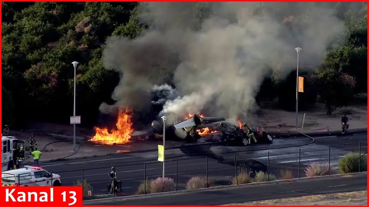 5 are killed when small jet crashes into vehicle after taking off in suburban Phoenix