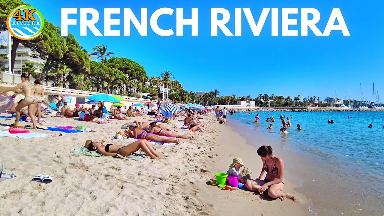 Beach Walk Saint Tropez - Cannes 4K 💛 Full Walking Tour September French Riviera 2024🧡