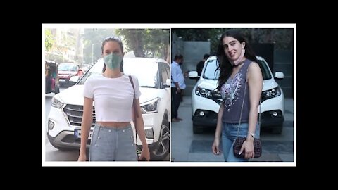 Sara Ali Khan and Isabelle kaif snapped by the paps in the city | SpotboyE