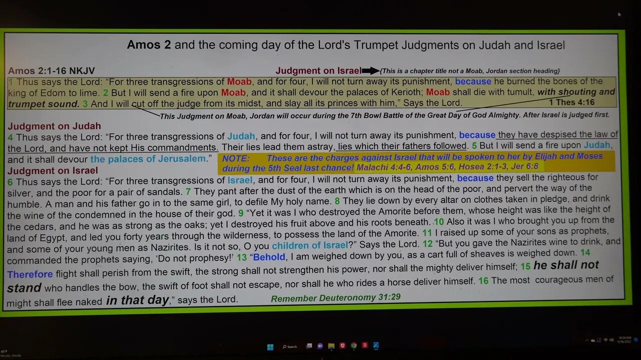 Amos 2 and the coming day of the Lord Trumpet Judgments on Judah and Israel