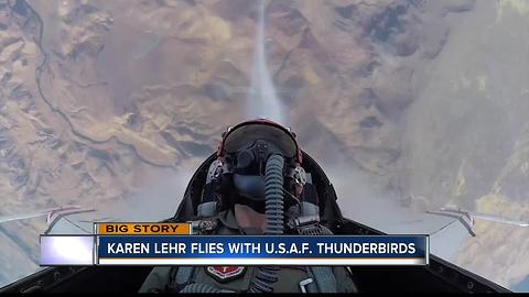 Reporter Karen Lehr takes flight with U.S.A.F. Thunderbirds