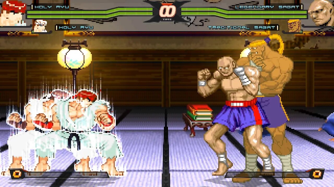 MUGEN - Holy Ryu v1 & Holy Ryu v2 vs. Legendary Sagat & Traditional Sagat - Download