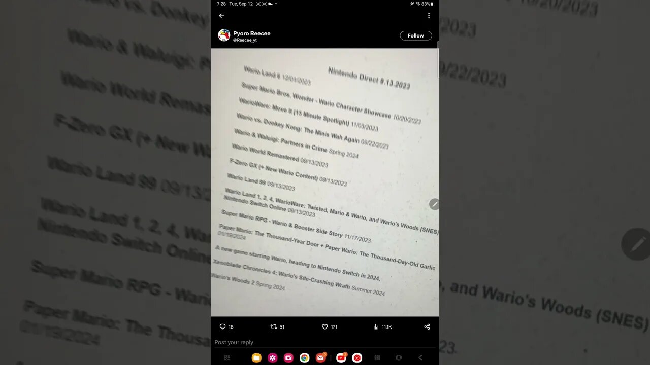 wario nintendo direct leak