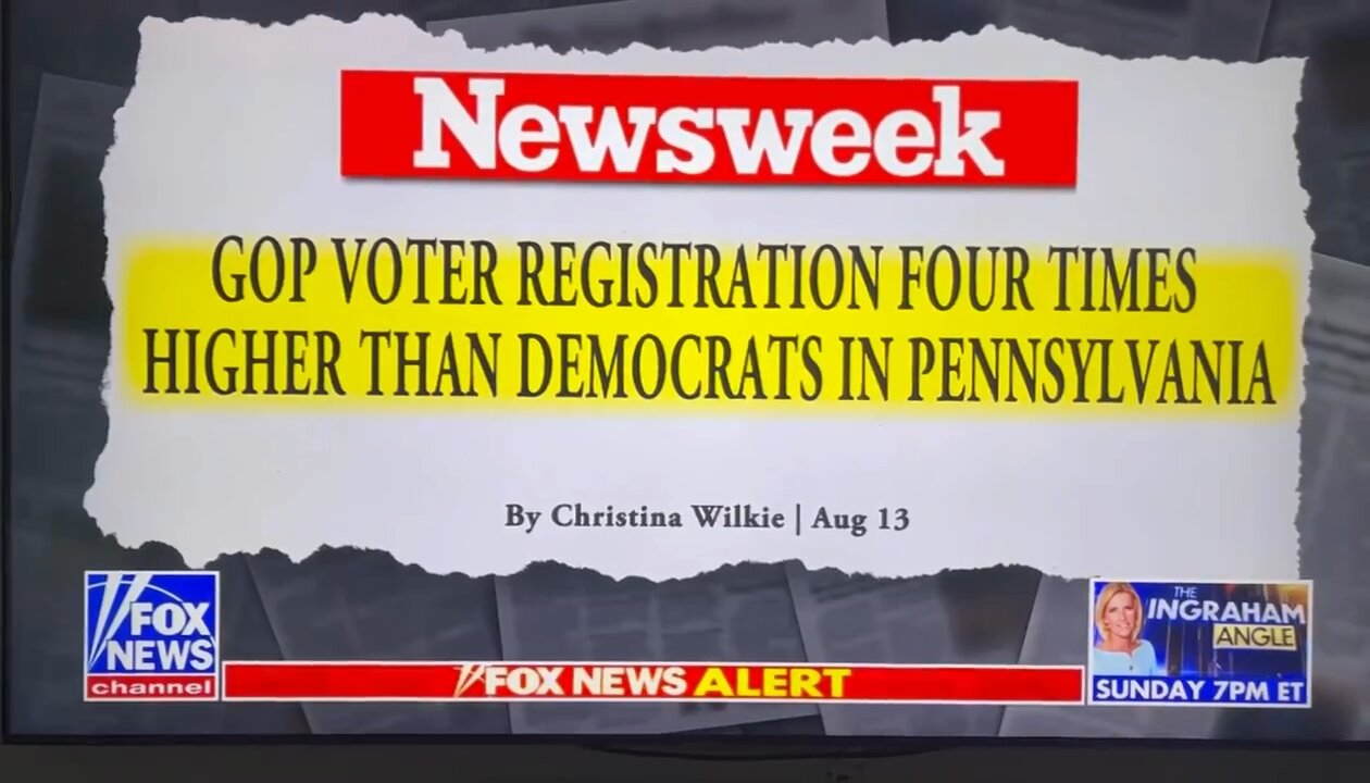 Republican voter registration in Pennsylvania is currently four times higher than that of Democrats