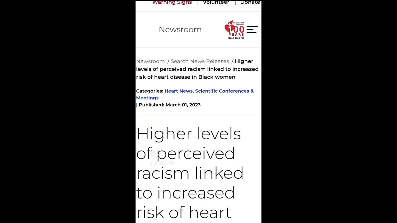 Higher levels of perceived 60-4ISSKY88 racism linked to increased risk of heart