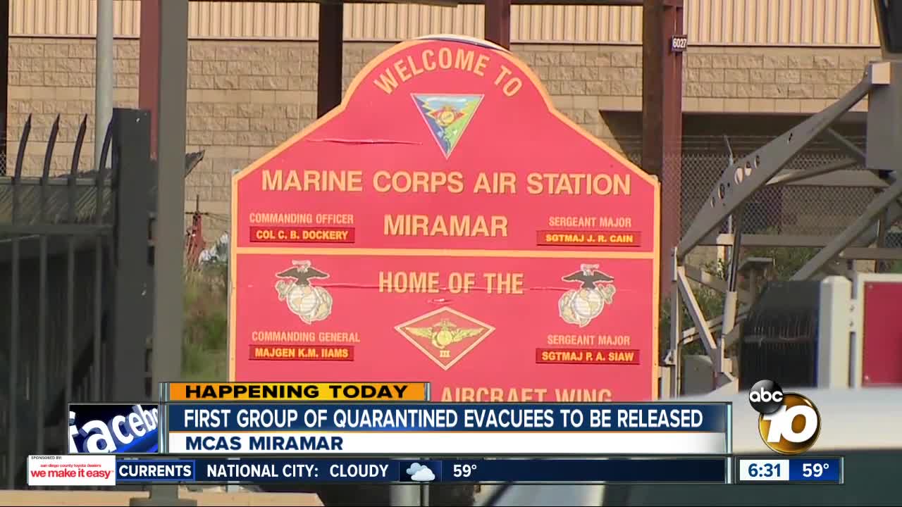 First group of evacuees to be released from quarantine at MCAS Miramar