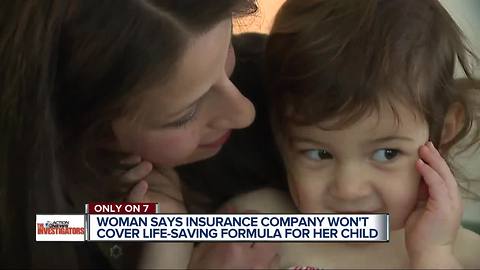 Metro Detroit mother says HAP insurance denied life-saving formula for 2-year-old allergic to food