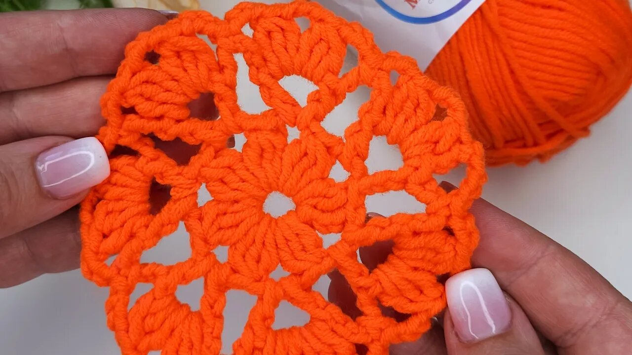 How to crochet coaster small doily or motif #yarn #crochet #crochetlove