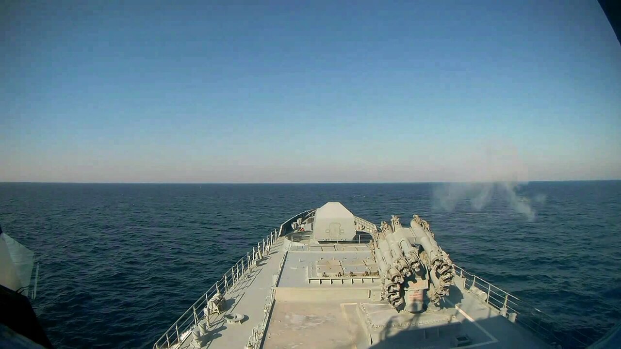 Black Sea Fleet frigate crew destroys Bayraktar-type UAV near the west coast of the Crimean peninsula