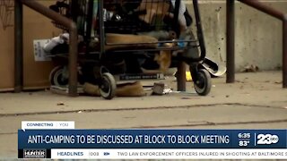 Drafting of anti-camping ordinance to be discussed at Block to Block meeting