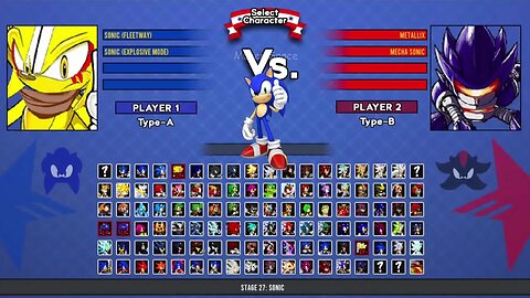 2x2 I Fleetway Sonic & Sonic Explosive VS Metallix Sonic & Mecha Sonic I Sonic Battle MUGEN HD